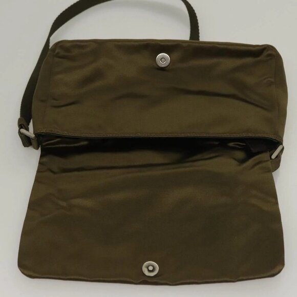 PRADA Shoulder Bag Satin Green Silver Auth 129632 - Picture 10 of 16